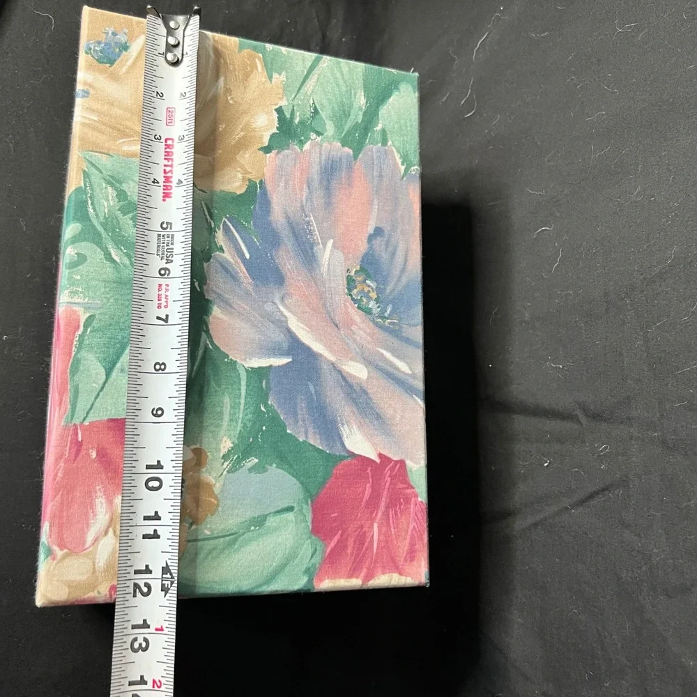 Vintage Floral Fabric Covered Jewelry Box \ Cottagecore Grandma